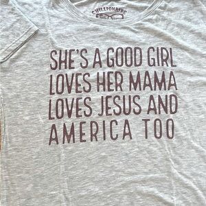 CHILLIONAIRE TSHIRT NWOT BOXY SHORTSLEEVED GREY MAROON SONG LYRICS